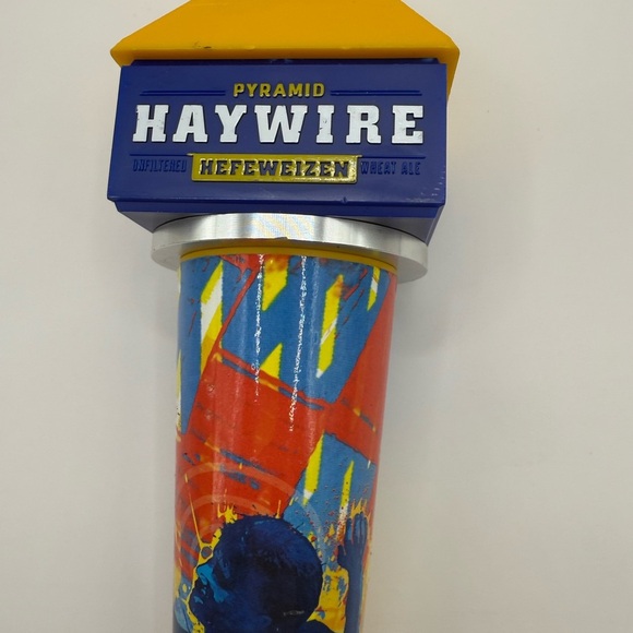Pyramid Haywire Hefeweizen Beer Tap Handle – 12” Rare Cone Style Draft Pull - Picture 3 of 12